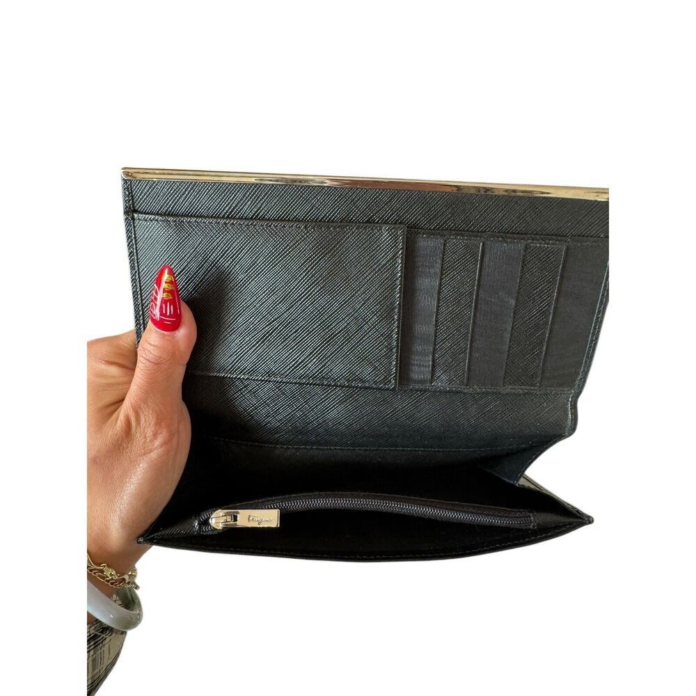 Salvatore Ferragamo Blk Gancino Clip Long Wallet XL835. AUTH - Picture 4 of 9
